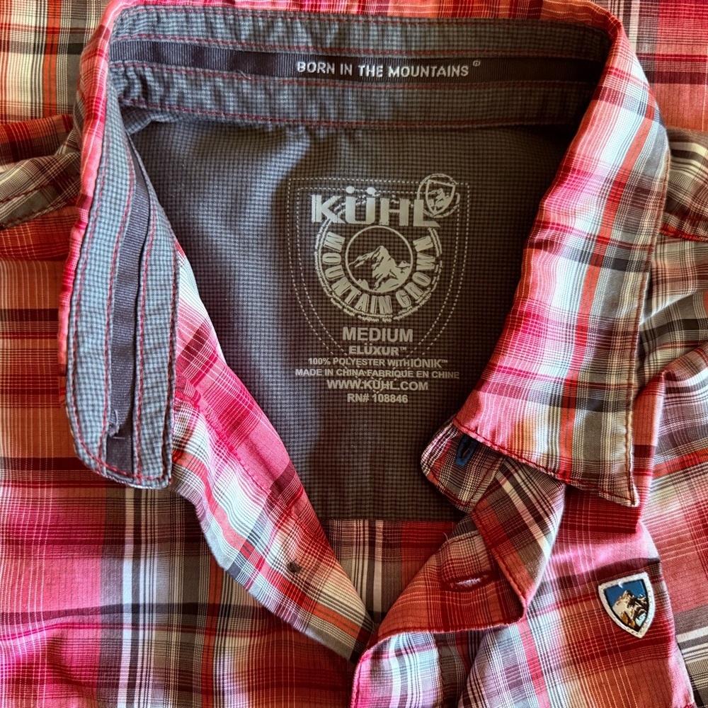 Kuhl Men's Red Plaid Short Sleeve Shirt - Picture 3 of 3